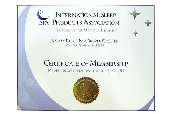 CHINA FOSHAN RUIXIN NON WOVEN CO.,LTD certificaten