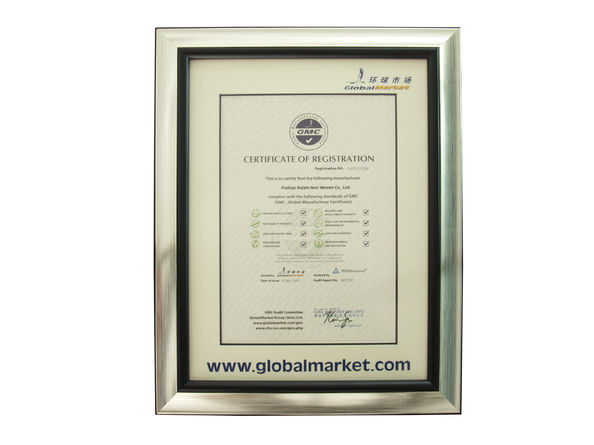 CHINA FOSHAN RUIXIN NON WOVEN CO.,LTD certificaten